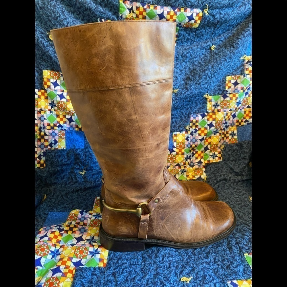 Anthropologie Matisse distressed leather harness boots 9.5